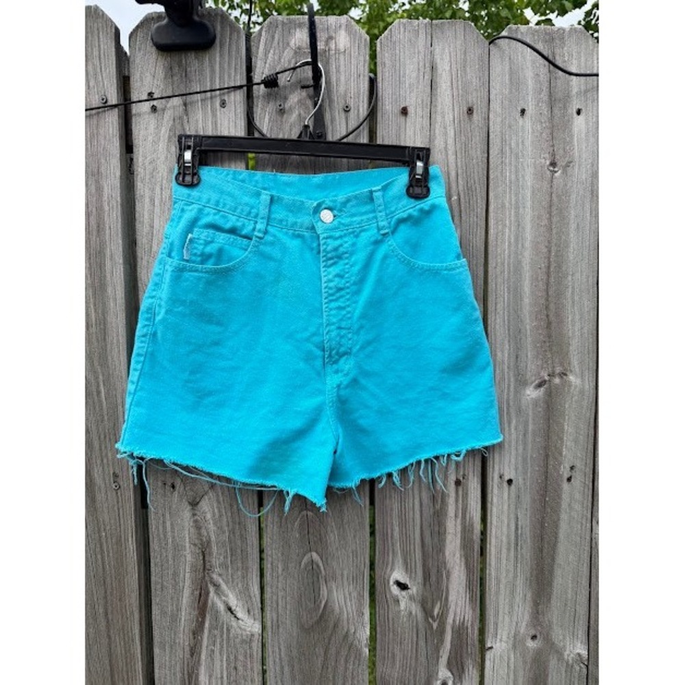 Vintage Bongo Denim Shorts Womens 7 Blue Gene Montesano High Waist Cut Off FLAWS